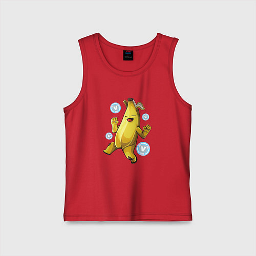 Детская майка Банан с В-баксами Фортнайт / Красный – фото 1
