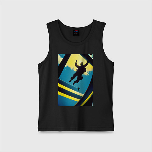 Детская майка Два парашютиста / Черный – фото 1