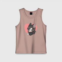 Майка детская хлопок Wei Wuxian heart, цвет: пыльно-розовый