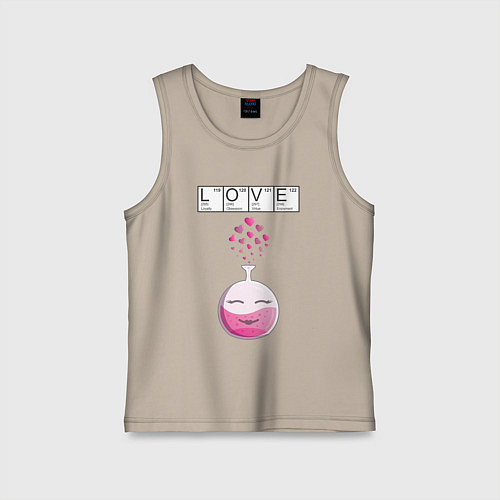 Детская майка Химия любви - для нее / Миндальный – фото 1