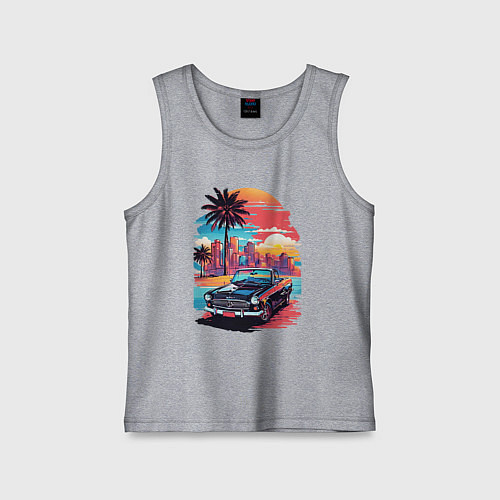 Детская майка Автомобиль на пляже / Меланж – фото 1