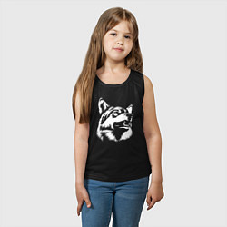 Майка детская хлопок Голова волка Wolf head, цвет: черный — фото 2