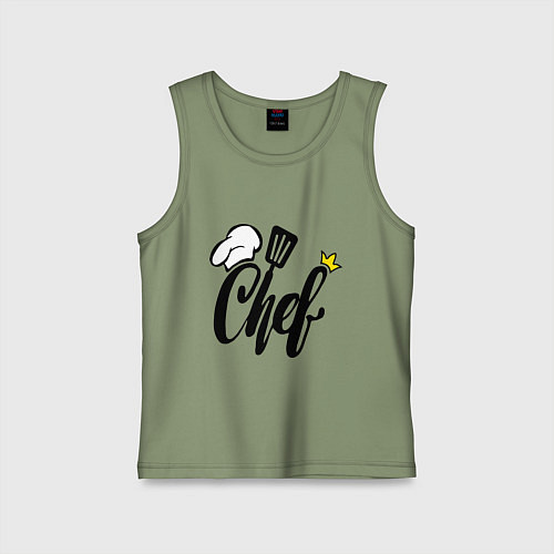 Детская майка Надпись - шеф повар / Авокадо – фото 1