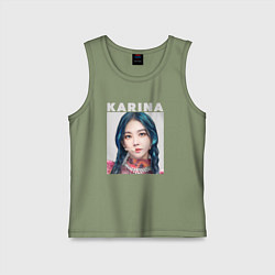 Майка детская хлопок Karina Aespa, цвет: авокадо