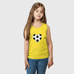 Майка детская хлопок Футбольное сердце, цвет: желтый — фото 2