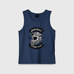 Майка детская хлопок Mountain bike helmet, цвет: тёмно-синий
