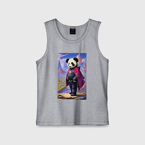 Детская майка Панда в стране чудес - нейросеть / Меланж – фото 1