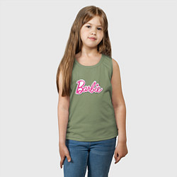 Майка детская хлопок Barbie title, цвет: авокадо — фото 2