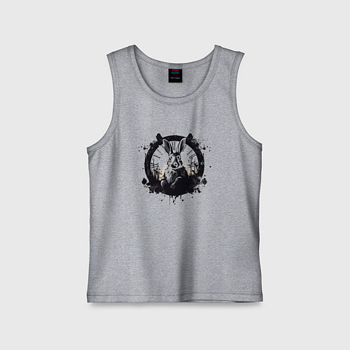 Детская майка Кролик и часы - Алиса в стране чудес / Меланж – фото 1