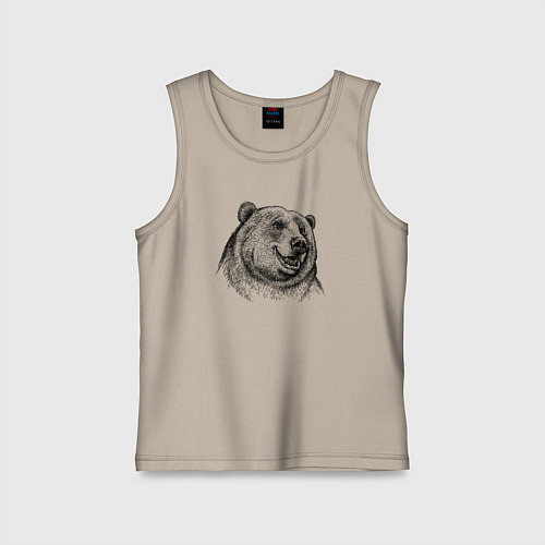 Детская майка Медведь улыбается / Миндальный – фото 1