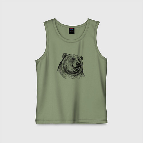 Детская майка Медведь улыбается / Авокадо – фото 1