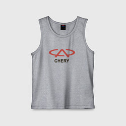 Майка детская хлопок Chery Logo, цвет: меланж