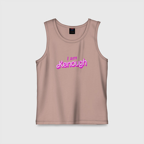 Детская майка I am kenough barbie / Пыльно-розовый – фото 1