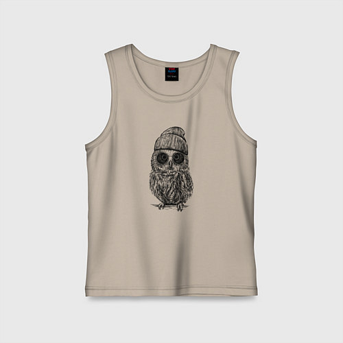 Детская майка Сова на стиле / Миндальный – фото 1