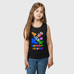 Майка детская хлопок Rainbow Friends персонажи, цвет: черный — фото 2
