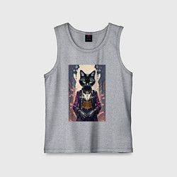 Детская майка Модная чёрная кошечка в перчатках