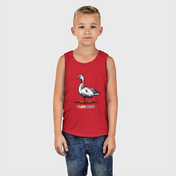 Майка детская хлопок Пиксель гусь, цвет: красный — фото 2