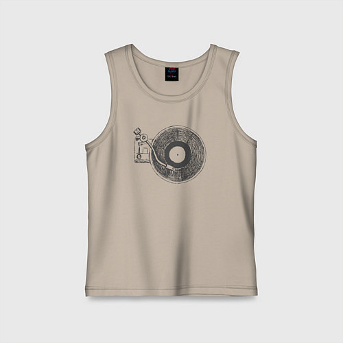 Детская майка Vinyl style / Миндальный – фото 1