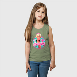 Майка детская хлопок Кен Барби, цвет: авокадо — фото 2