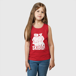 Майка детская хлопок Skibidi Toilet Cameraman and Speakerman, цвет: красный — фото 2