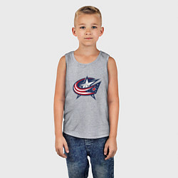 Майка детская хлопок Columbus blue jackets - hockey team - emblem, цвет: меланж — фото 2