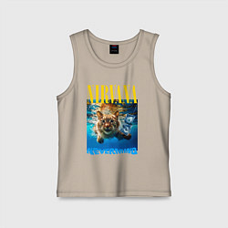 Майка детская хлопок Кот Нирвана, цвет: миндальный