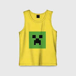 Майка детская хлопок Minecraft creeper face, цвет: желтый