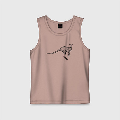 Детская майка Кенгуру в прыжке / Пыльно-розовый – фото 1