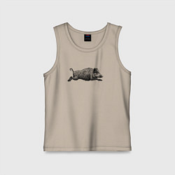 Майка детская хлопок Кабан бежит, цвет: миндальный