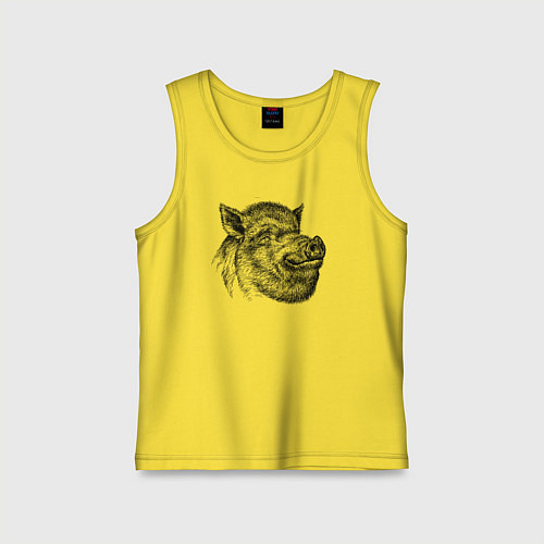 Детская майка Кабан жирный / Желтый – фото 1