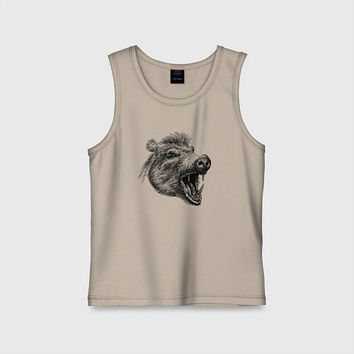 Детская майка Кабан рычит / Миндальный – фото 1