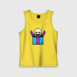Майка детская хлопок Пиксельная марионетка, цвет: желтый