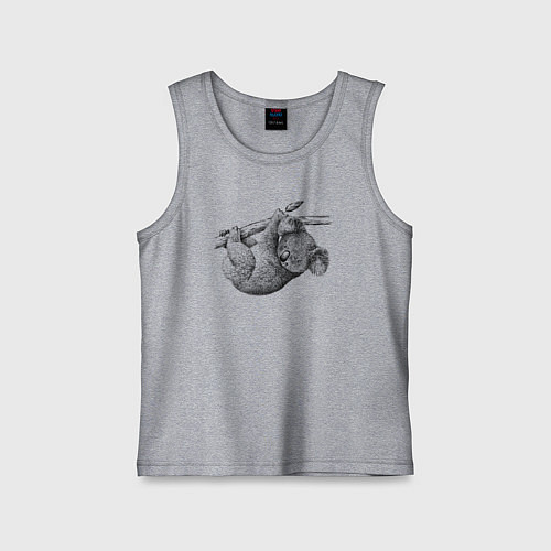 Детская майка Коала висит на ветке / Меланж – фото 1