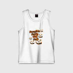 Майка детская хлопок Хэллоуин тыквенная вечеринка, цвет: белый