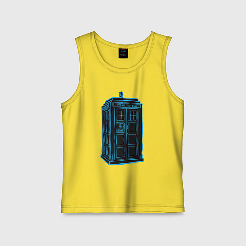 Детская майка Black tardis / Желтый – фото 1