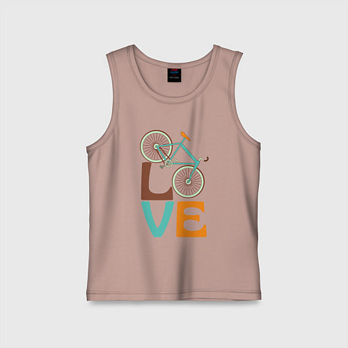 Детская майка Люблю велосипед / Пыльно-розовый – фото 1