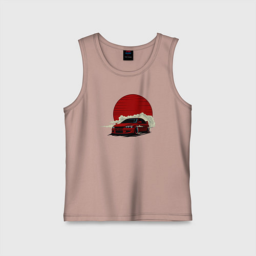 Детская майка Mitsubishi Evo 8 / Пыльно-розовый – фото 1