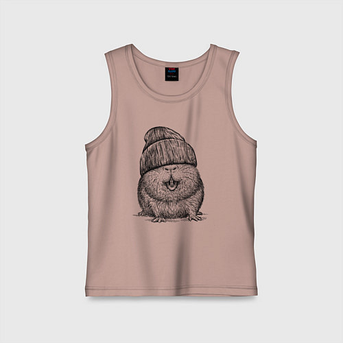 Детская майка Морская свинка на стиле / Пыльно-розовый – фото 1