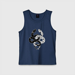 Детская майка Змеи инь и янь - черное белое