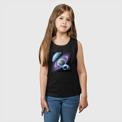 Майка детская хлопок Все планеты, цвет: черный — фото 2