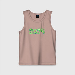 Майка детская хлопок 2024 год дракона, цвет: пыльно-розовый