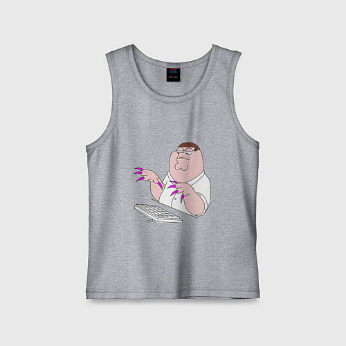 Детская майка Питер Гриффен с длинными ногтями / Меланж – фото 1