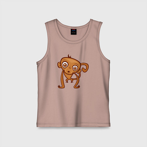 Детская майка Удивлённая обезьянка / Пыльно-розовый – фото 1
