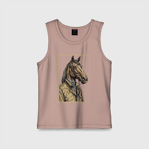 Детская майка Конь в бежевом пальто / Пыльно-розовый – фото 1