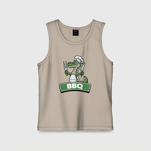 Детская майка Барбекю от крокодила / Миндальный – фото 1