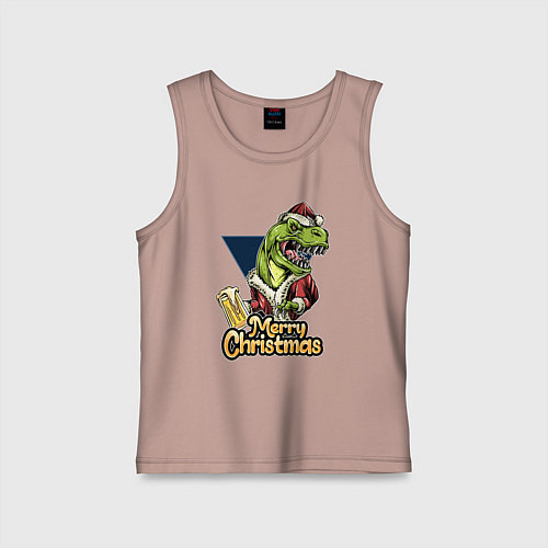 Детская майка Merry christmas holiday / Пыльно-розовый – фото 1