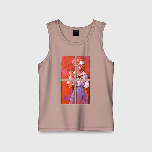 Детская майка Аянами разбитые зеркала / Пыльно-розовый – фото 1