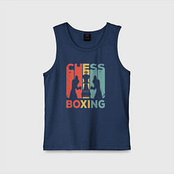 Майка детская хлопок Шахматный бокс, цвет: тёмно-синий