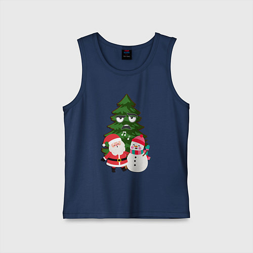 Детская майка Весёлый новый год / Тёмно-синий – фото 1