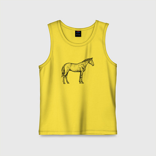 Детская майка Лошадь стоит в профиль / Желтый – фото 1